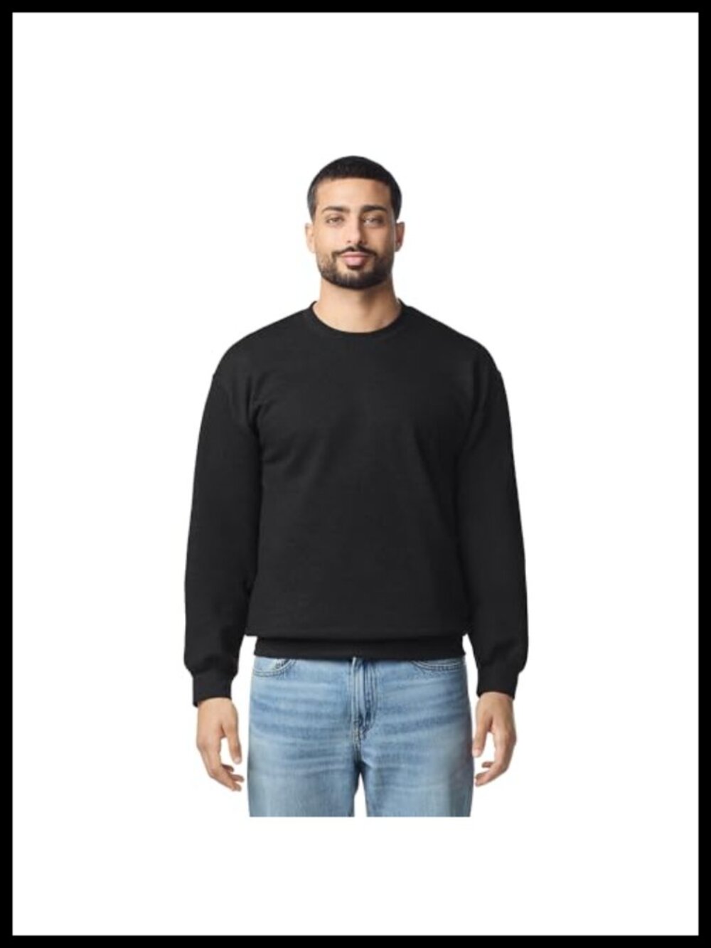 Classic Fit Cotton Blend Long Sleeve Crewneck Sweatshirt with Kangaroo Pocket